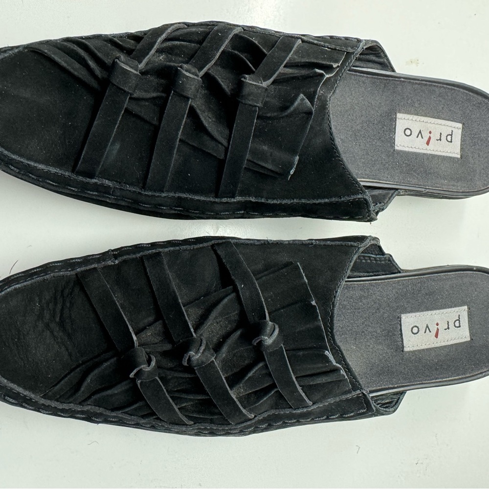 Black Suede Mules
